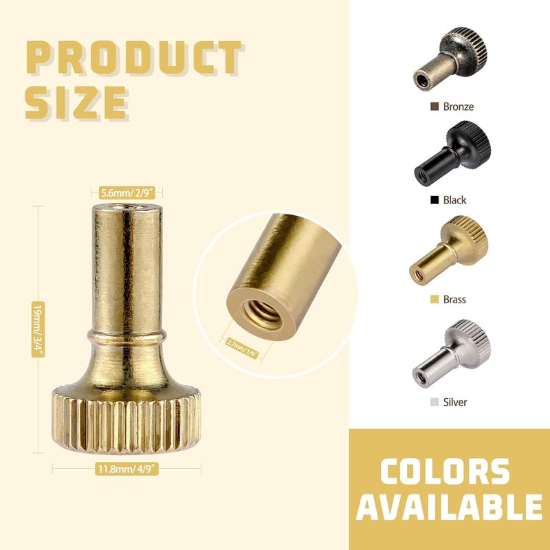 GooChan Brass Lamp Switch Knob,Turn On/Off Light Switch Knob Replacement,Standard Size Twist Switch Knobs,Antique Brass Color (Gold) - Image 4